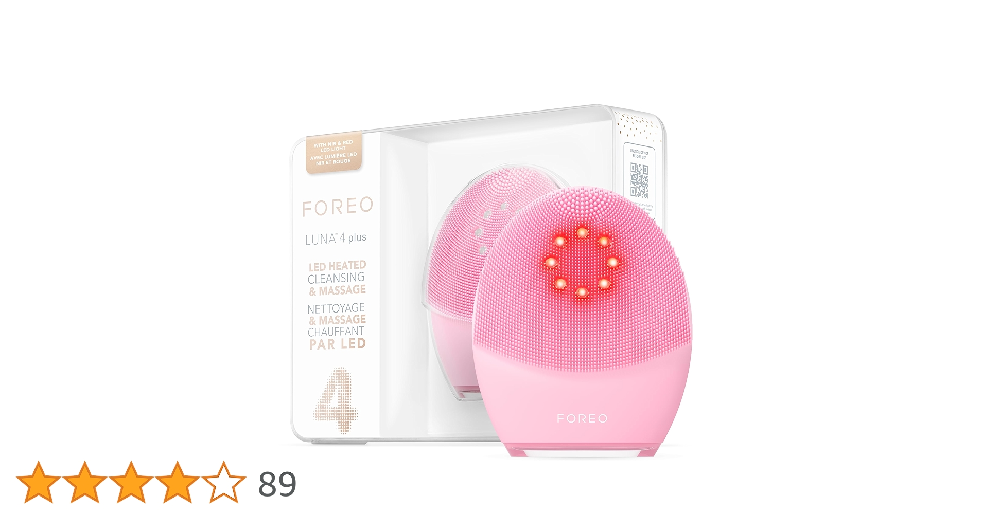 FOREO Luna 4 Plus Facial Cleansing Brush - NIR + LED Red LED